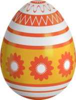 3d easter egg with colorful flowers and decorations png
