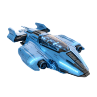 Futuristic animated spaceship with glowing thrusters sci-fi universe digital art vibrant colors 3d perspective space exploration png