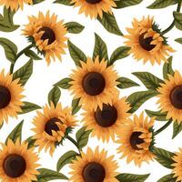 Beautiful Sunflowers seamless pattern for background vector