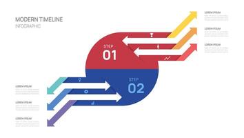 Infographics arrow up and down symbol timeline business steps to success template. illustration. vector