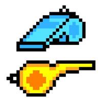 Referee whistle in pixel art style vector