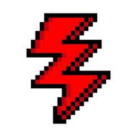 Lightning bolt in pixel art style vector
