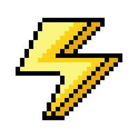 Lightning in pixel art style vector