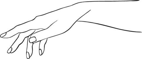 Showing woman hand outline vector