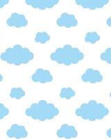Blue clouds on white background. pattern in flat style. vector