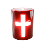 Red candle with cross symbol religious setting decorative object indoor environment close-up view spiritual concept png