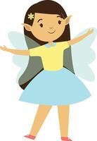 Cute Little Fairy Character Isolated on White Background. vector