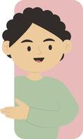 Happy Curious Man Illustration Isolated on White Background vector