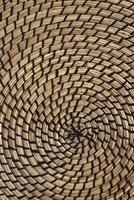Natural Round wicker straw texture pattern background photo