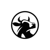 head of cow in the circle vector