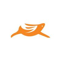 abstract running rabbit logo design vector