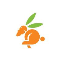 abstract rabbit carrot head logo template vector