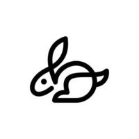 abstract rabbit line art form logo vector