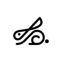 abstract line rabbit logo icon very unique vector