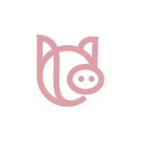 abstract pig head logo icon vector