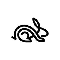 abstract line rabbit logo template vector