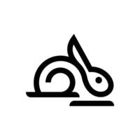 abstract line rabbit logo icon template vector