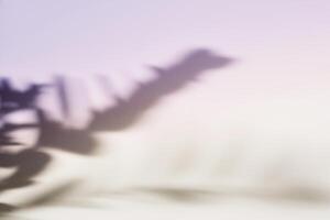 Natural shadow on gradient paper background. Abstract lilac floral backdrop. Soft light photo