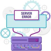 server error and network disruptions vector