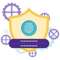 fingerprint login and access points vector