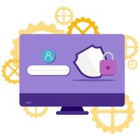 computer login security and access points vector