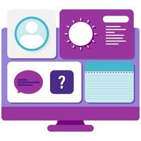 Dashboard widget, online interaction vector