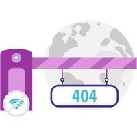 closed portal with code 404 and network disruptions vector