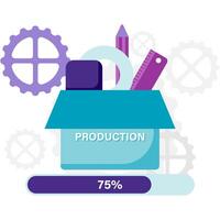 organized production process, operational management vector