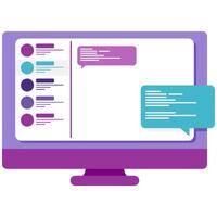 Computer chatting, online interaction vector
