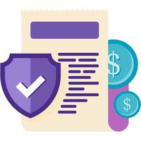 proof of payment and shield, business and finance vector