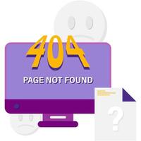 page not found and network disruptions vector