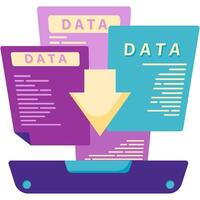 download and upload data and document backup vector