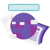 world population data and financial analysis vector