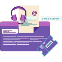 support ticket system, customer service vector