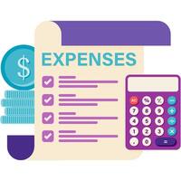 monthly expense report and calculator, financial and business management vector