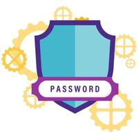 password security and shield and access points vector
