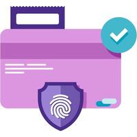 payment verification with fingerprint, business and finance vector