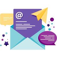 email connected, instant chat vector