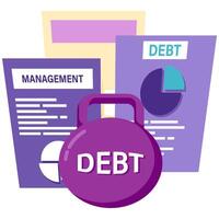 debt management and capital management vector