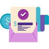 payment notification email, business and finance vector