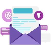 Envelope and incoming email, online interaction vector