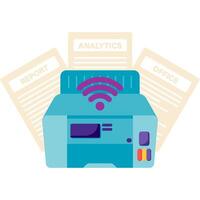 printer device with wifi technology vector