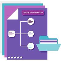 organized workflow, operational management vector