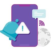 smartphone error notification and network disruptions vector