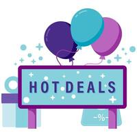discount board with balloon decorations vector
