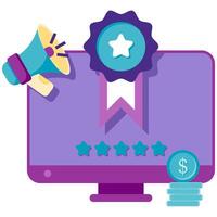 computer monitor with money vector