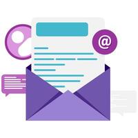 Incoming email notification, online interaction vector