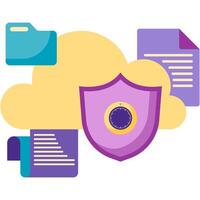 cloud storage security, digital security vector