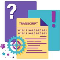 automatic transcription, instant chat vector