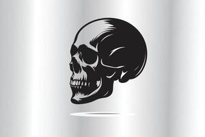 silhouette of skull in different style vector